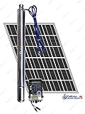 Tuhorse 2' 370W Solar Submersible Deep Well Pump with 200 Watts(2x 100W) Solar Panel, 100 feet 12 Gauge Electric Flat Cable, Complete Kit