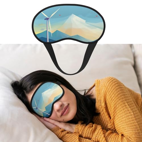 睡眠用アイマスク 通気性 遮光 スリープマスク 風車 フラット イラスト ナイト目隠し ソフト 快適 ナイトアイ スリープシェード カバー 男女兼用 ホームナップ用アイカバー