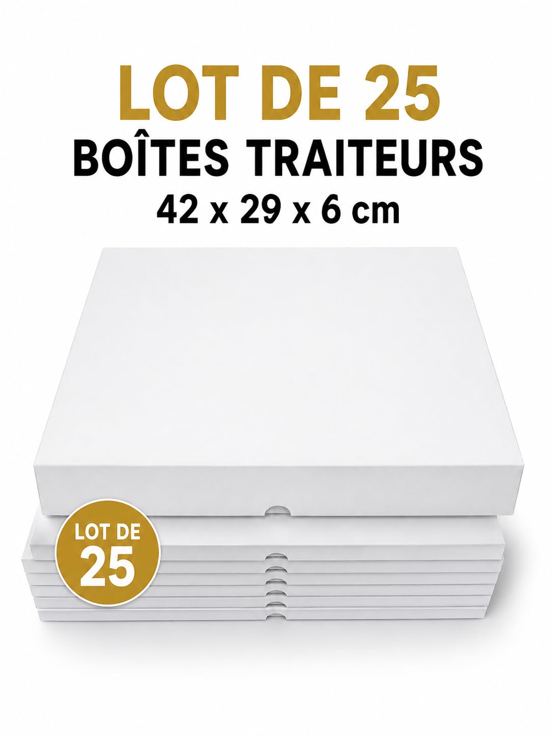 Lot de 25 boîtes traiteur blanche 42x29x6 cm