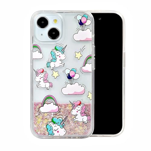 Kivlclri Stained Glass Cover per iPhone 12 Pro / 12 6,1, Custodia Aesthetic Blu Ortensia Fiori Disegno Design Motivo Antiurto Brillantini Silicone