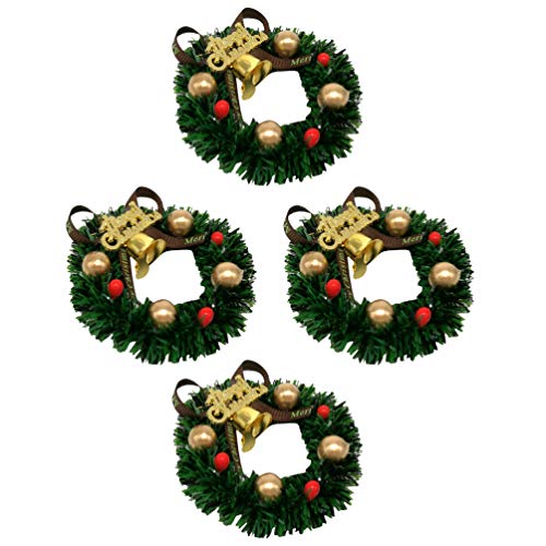 BESPORTBLE Tannenkranz 4Pcs Weihnachtskerzenringe Mini Weihnachtskranz...