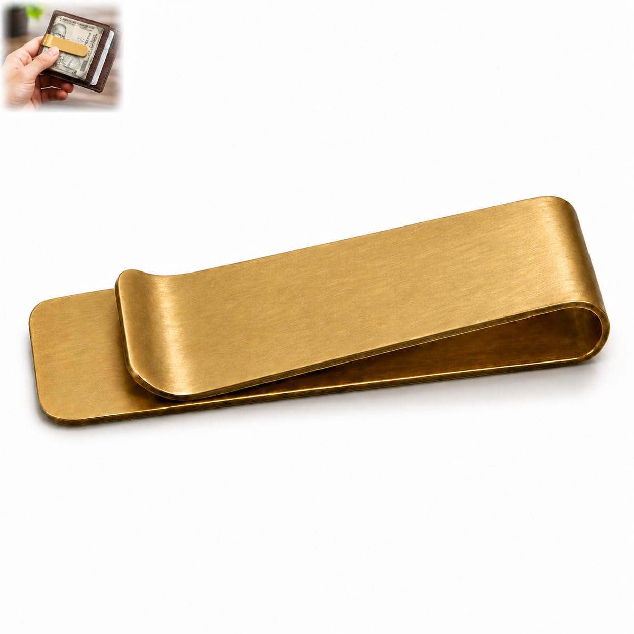 Brass Money Clip for Men & Women | Slim Metal Cash Holder Wallet Clip for Currency Notes, Credit Cards, Business Cards & Travel Essentials | Gold Finish-image-28