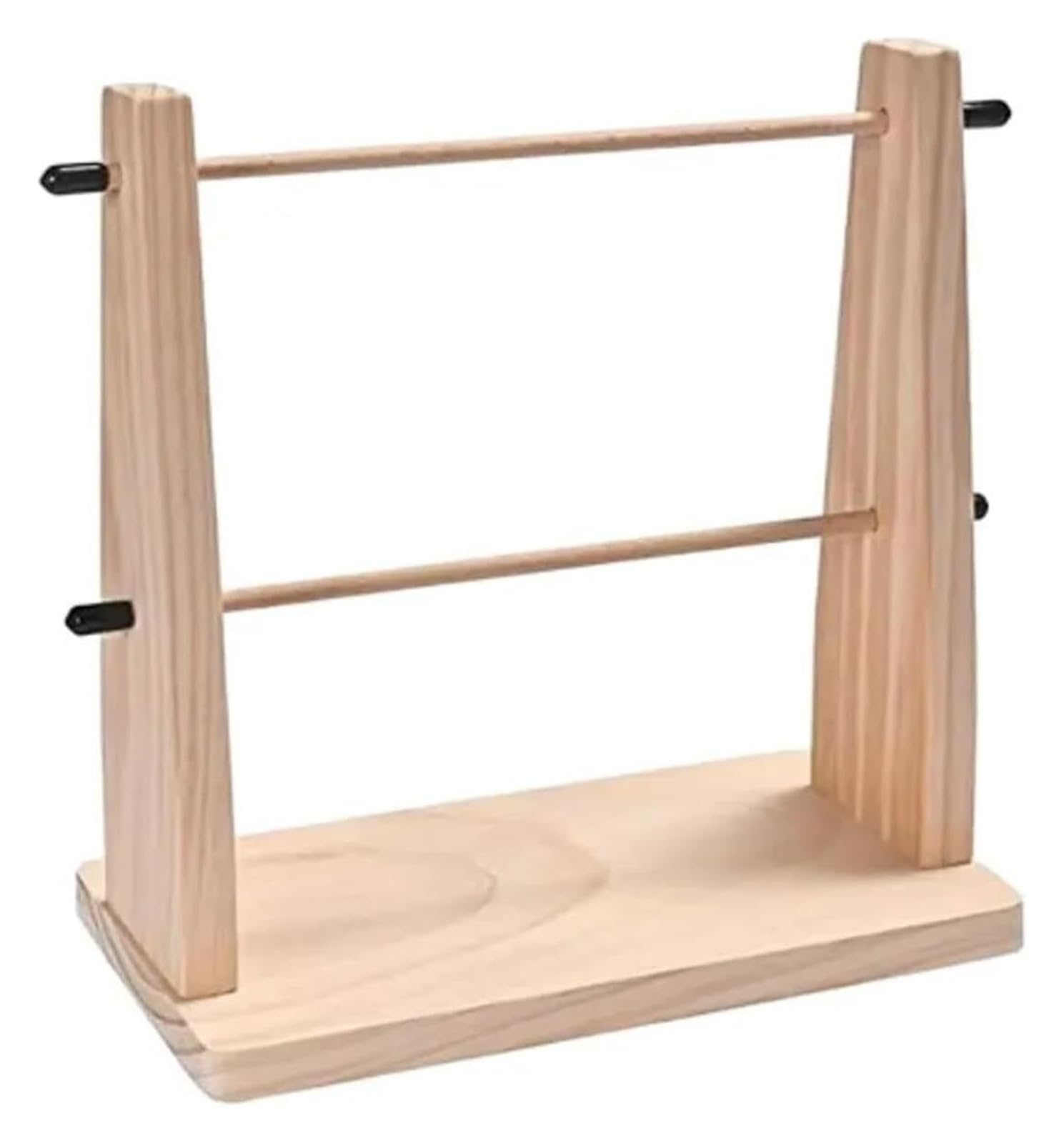 Pzoferlin One Color Yarn Rack Yarn Spinner 2 Layer Wooden Vertical Rotating Ball Stand Detachable Frame Storage Rack