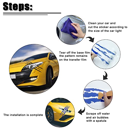 Claw Marks Decal, Car Sticker-Universal, Headlight Car Sticker, Car Stripe Decals Monster Scratch Graphics, Bumper Sticker Waterproof Decal #TOP3