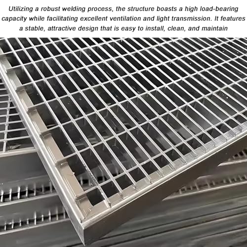 Grille de vidange extérieure en acier galvanisé robuste pour l'évacuation des eaux de cour - 7
