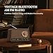 Audiocrazy Vintage Wooden AM FM Bluetooth Radio with 10 Watts Powerful Sound, Retro Bluetooth Speaker Radio with Softly Glowing Dial, Bass Control, Aux Input, Headphone Jack, for Home, Office, Kitchen