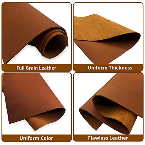 Muse Craft Flawless 12''X24'' 5-6Oz Dark Brown Tooling Leather Finished Full Grain Cowhide Leather Import A Grade Leather Hide 1.8-2.1Mm Tooling Sewing Hobby Workshop Crafting Leather #TOP2