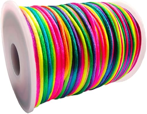 Vista 93 de Cuerda de nailon satinado de 0.059 in para pulseras de macramé, nudos chinos, collares, joyería de 109 yardas (gris plateado) Gris