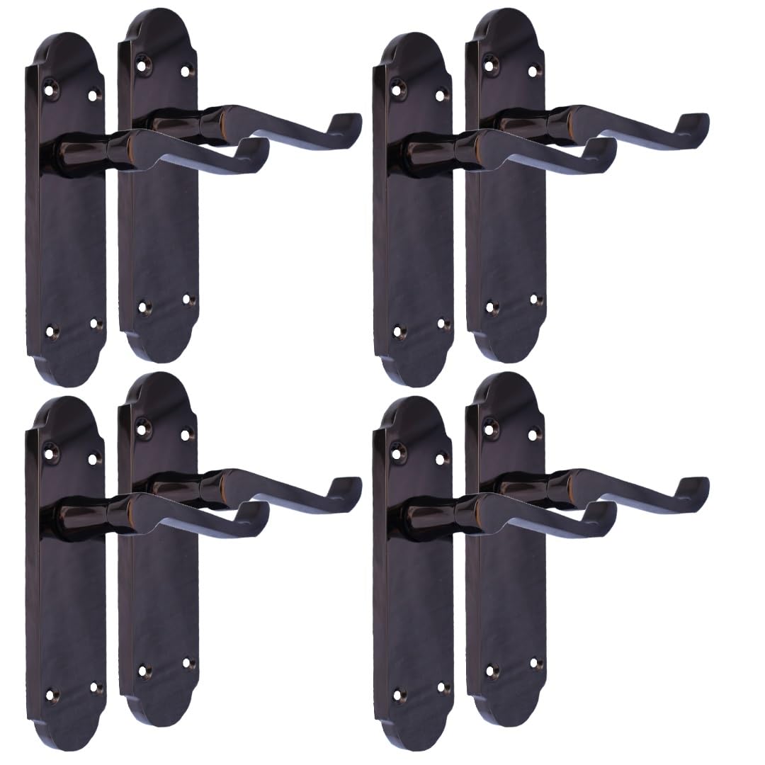Epsom Door Handle Black Nickel Internal Door Handles - Door Handles Internal Sets Black Door Handle Set for Internal Doors Door Handle in Black 170mm x 42mm (4 Pair of Handles)