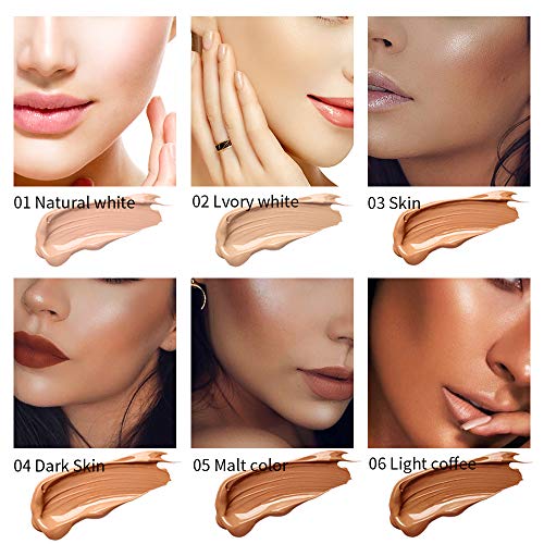 Ownest Matte Liquid Foundation,Velvet Foundation Cream Long Lasting Waterproof Moisturizing Professional Full Coverage Base Make Up, Liquid Concealer Foundation-01 Natural White