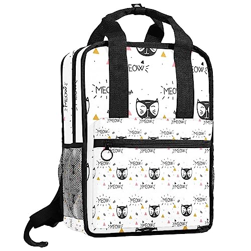 Sac à dos pour garçons à motif chats noir idéal pour l'école et les sorties de weekend