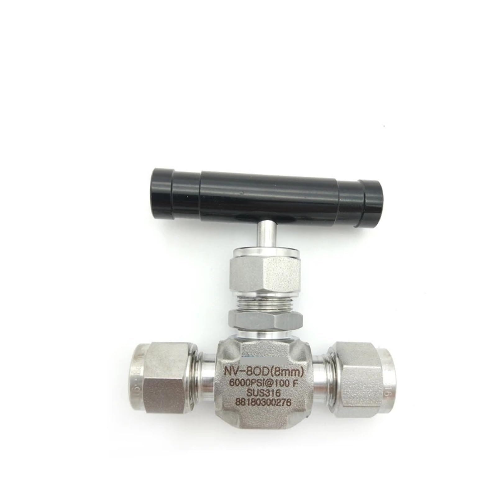 Mini-Nadelventil, Rohrende, Rohrventilstift, Edelstahlventil, 6000 psi, Luft, Wasser, for saubere Lebensmittel im Labor(NV-02OD 1-4 inch)