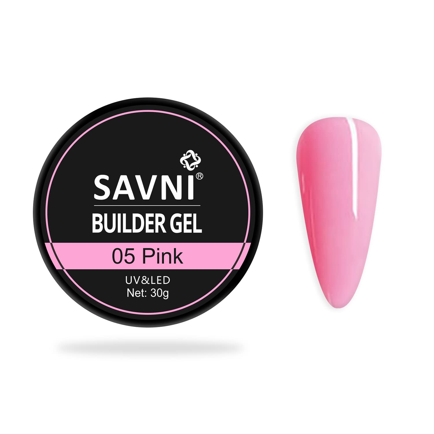 Savni Builder Gel Soft Gel UV/LED for Nail Extension Nail Art Manicure Set 30g (Pink)-image-46