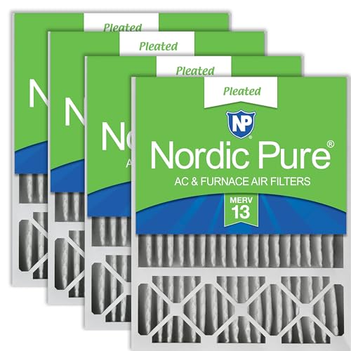 Image of Nordic Pure 20x25x5 Lennox Replacement MERV 13 Air Filters 4 Pack | Actual Size: 19 3 /4 x 24 3 /4 x 4 3 /8 Fits X6673 X6675 Made in USA, Advanced HVAC Filtration, Mid-Sized Airborne Particles