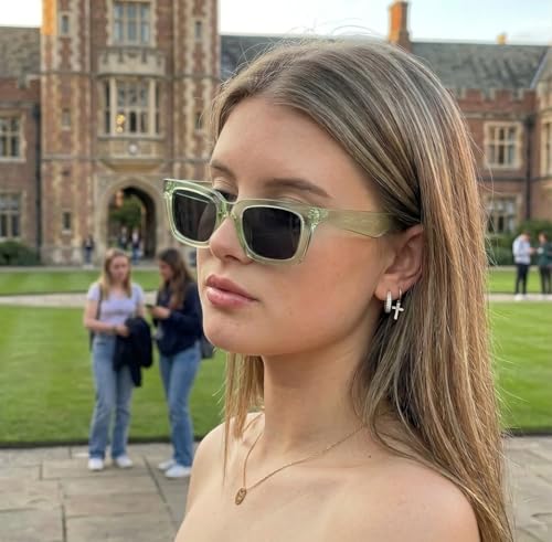 Image of Retro Vintage Rectangilar Thick Abstract UV-Protected Sunglasses For Men And Women