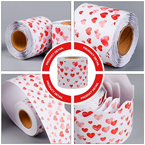 STOBOK 1 Rolo Boletim Do Dia Dos Namorados Bordas Decorativos de Coração Guarnição de Borda Decalque