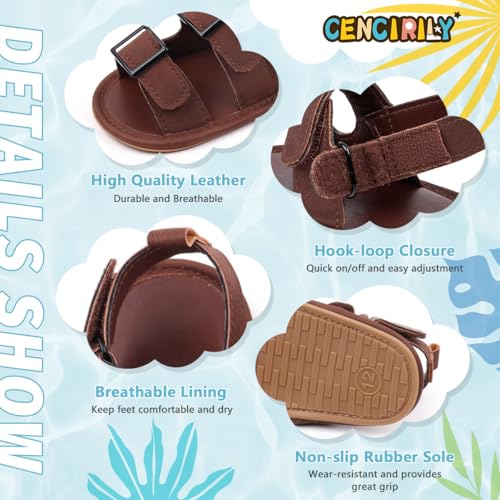 Image of CENCIRILY Infant Baby Boys Girls Summer Beach Sandals Anti-slip Rubber Soft Sole Lightweight Breathable Athletic Toddler First Walking Shoes