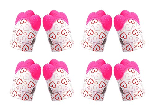Image of Silicone Teether /Mitten for Infants /Baby Silicone Teething Mitten /Teething Pack of 4Toys /Ideal Baby Shower Gift /Package Include: Pack of 4 Baby Teether Mitten