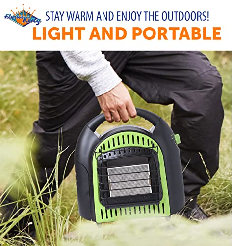 Flame King Ysn-Chs10 10,000 Btu Propane Space Radiant Portable Heater Indoor* & Outdoor For Camping, Garage, Ice Fishing, Patio, Green/Black 10K #TOP5