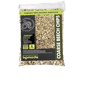 Komodo Coarse Beech Chips, Substrate for Reptiles, Natural Substrate, Reptile Substrate, Beech Chips, Coarse, 6 Litre…
