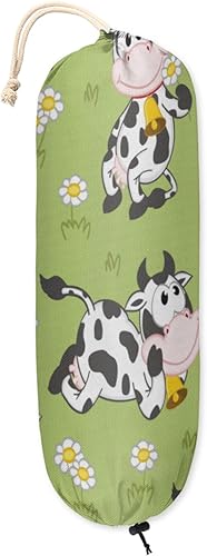 Soporte para bolsas de plástico y dispensador, organizador de bolsas de compras para vacas y pastos, organizador de bolsas de comestibles,