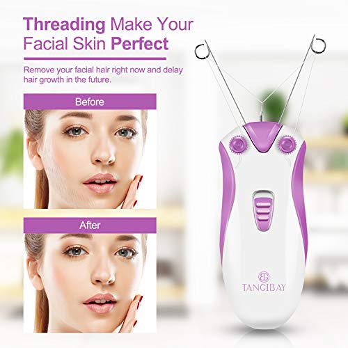 Cordless Electric Facial Threading Hair Removal For Women, Rechargeable Face Hair Remover Cotton Thread Epilator For Fast Removing Very Fine Vellus Hair On Face & Chin (Rose Red) #TOP4