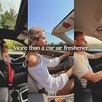 Car Air Freshener with Premium Leather Visor Clip, North American Alder Wood Scent Diffuser, Refillable Solid Wood Odor Eliminator for Vehicle Cabin, Truck & SUV, No Liquid, No Mess(Night Leather)