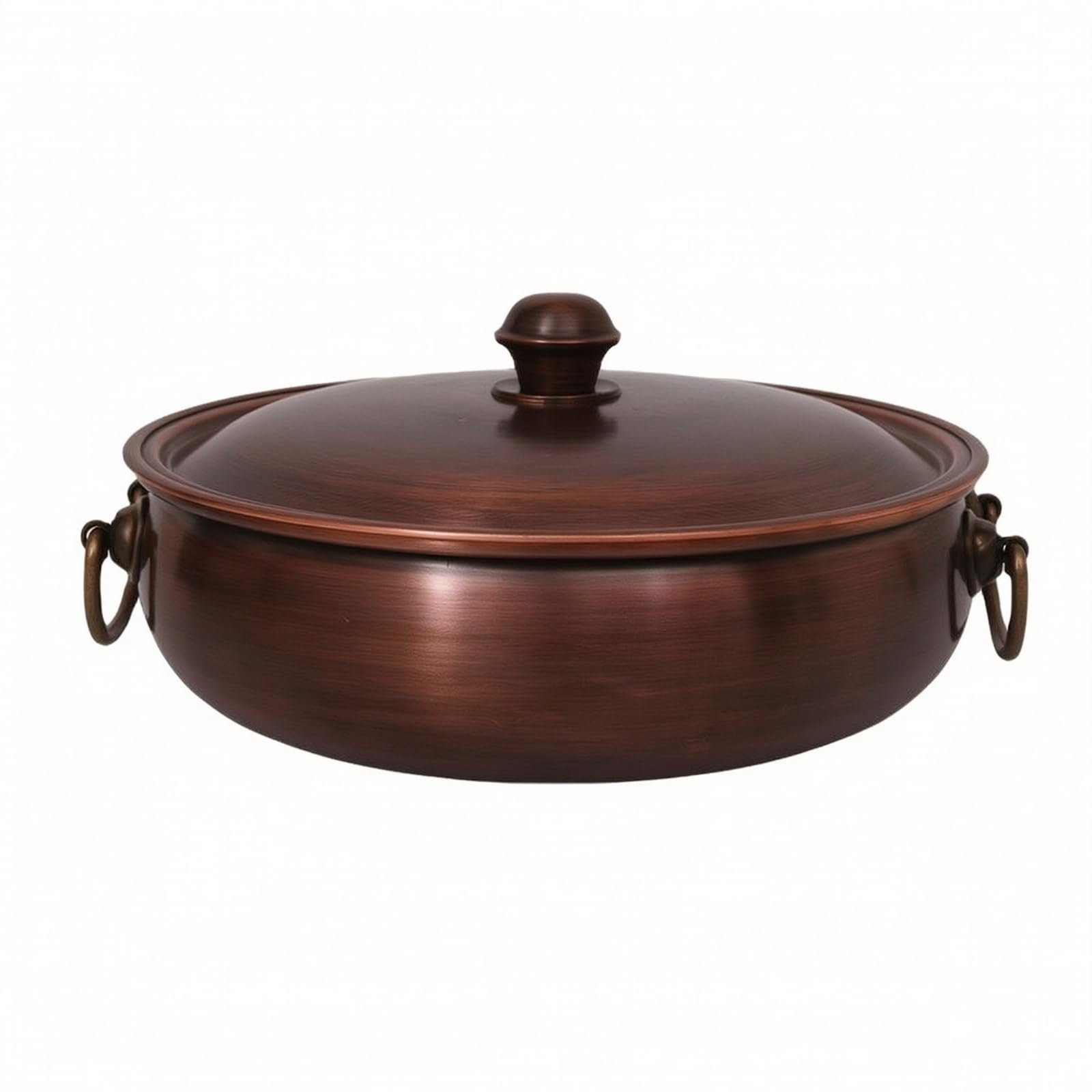 Olla Caliente Cobre Olla Cobreado Base Inducción Gruesa para Cenas Familiares, 30CM