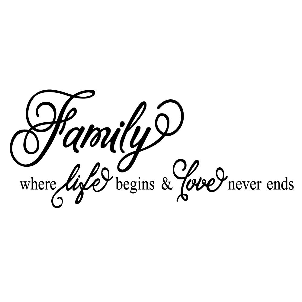 Buy Family Where Life Begins & Love Never Ends Vinyl Wall Decals