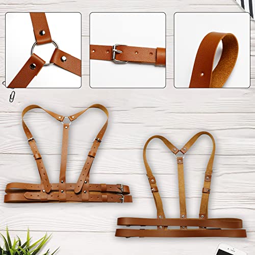 Leather Shoulder Harness Waist Body Strap Punk Rock Belt with Chains for Women Shoulder Strap Bondage3