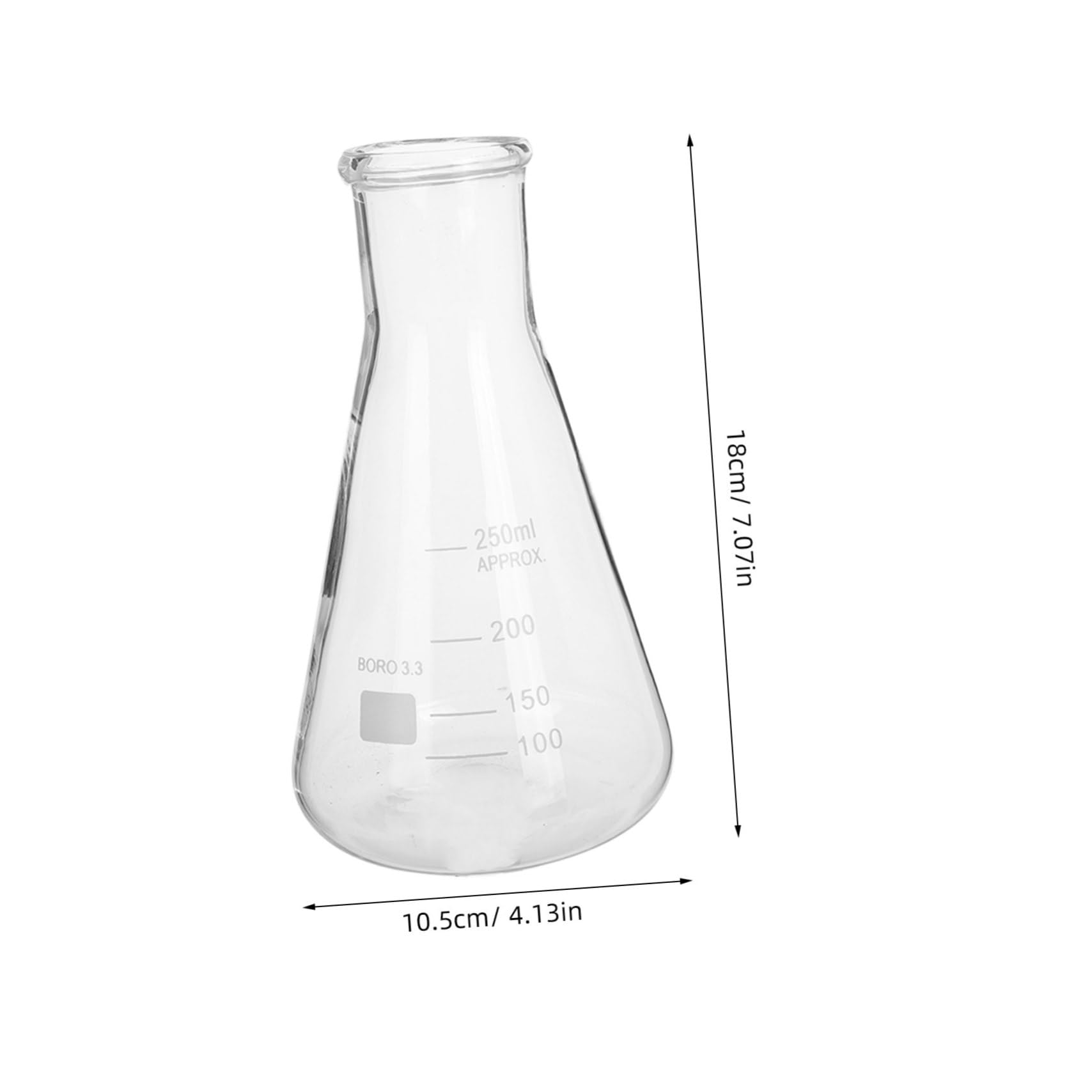 Erlenmeyer Graduados Juego de 5 Matraces de Vidrio de Borosilicato Capacidad 50 Ml a 1 L Resistencia Alta Temperatura Base Triangular para Laboratorio Químico