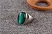 OAKKY Jewelry Men's Stainless Steel Oval Green Gemstone Rings Size 9