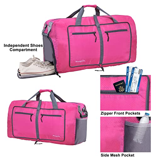 Image of Woogwin Travel Duffel Bag Large Foldable Waterproof Overnight Bag for Beach Swim Bags Pool Sports Gym