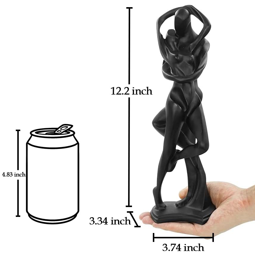 Estatua escultórica pareja romántica danza 12.2 pulg miniatura 4