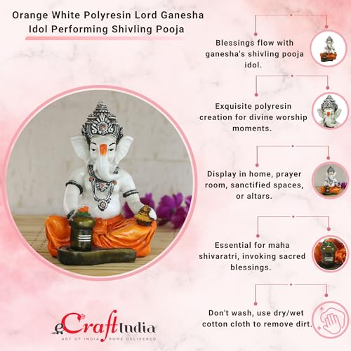 Image of eCraftIndia Lord Ganesha Worship shivliing Decorative Showpiece - 20 cm