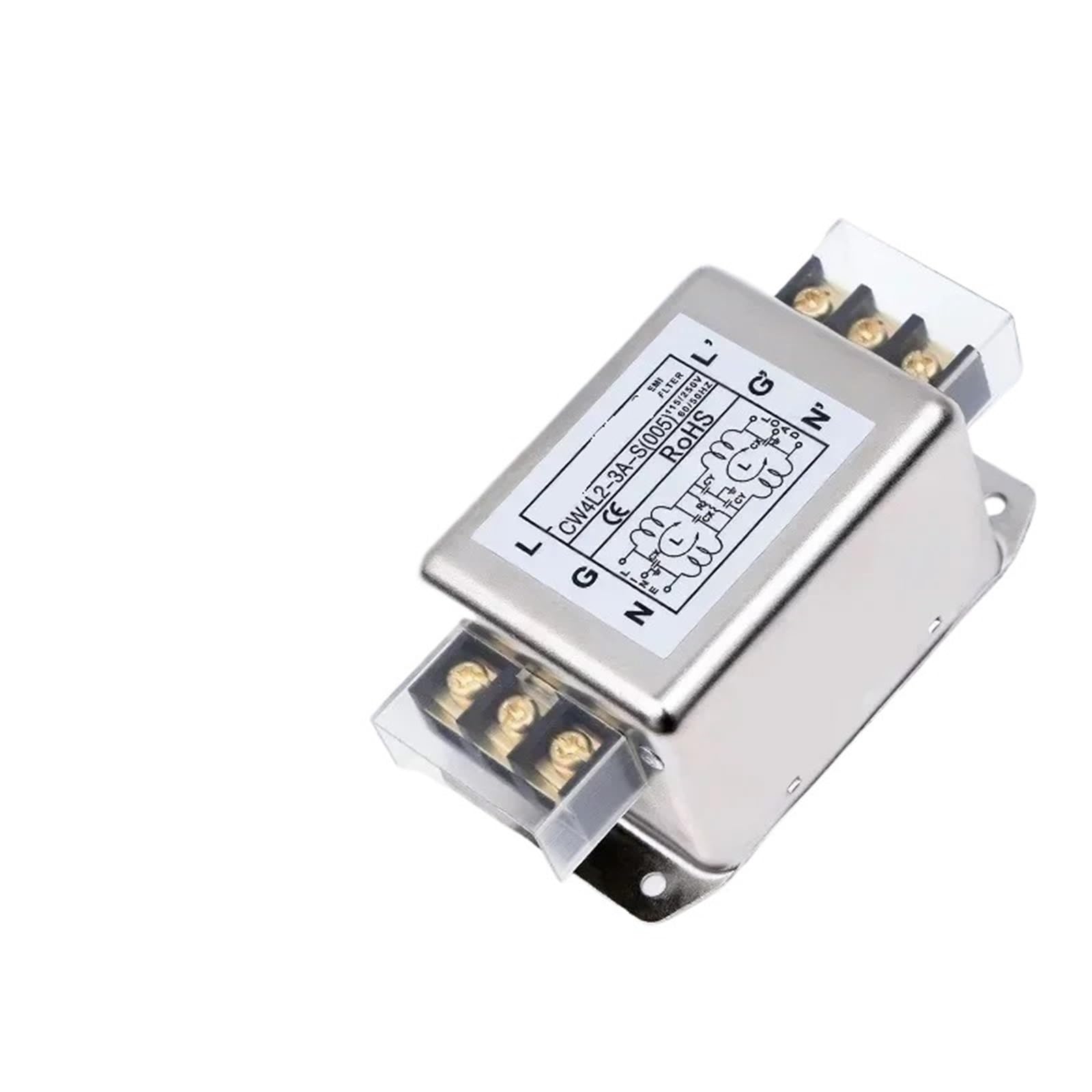 1 filtre d'alimentation 220 V AC, filtre EMI, purificateur d'alimentation anti-interférences CW4L210A(4)