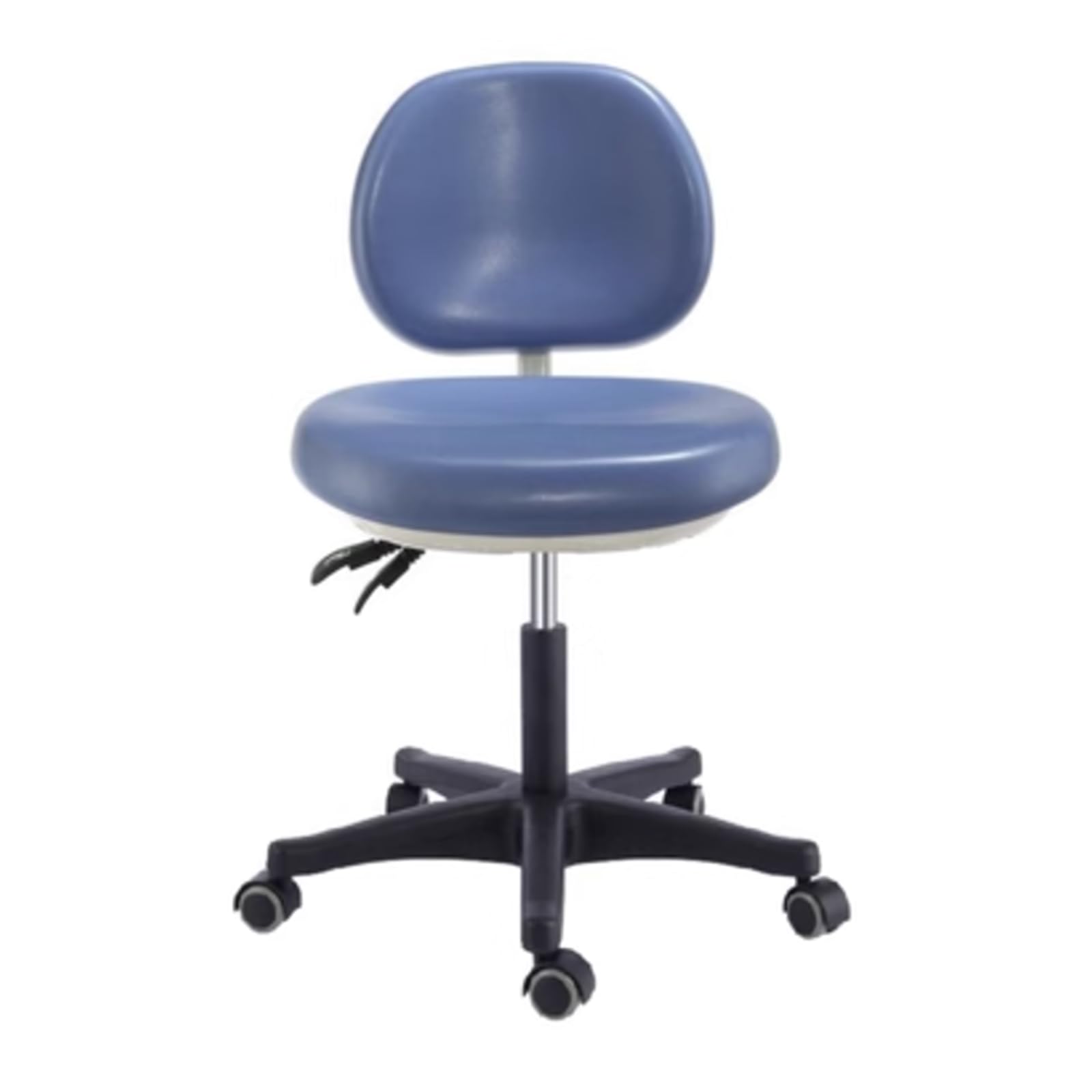 Adjustable Ergonomic Dental Chair &amp; Doctor's Stool with Backrest, PU Leather - Comfortable Lake Blue Dentist Seating for Clinics &amp; Offices