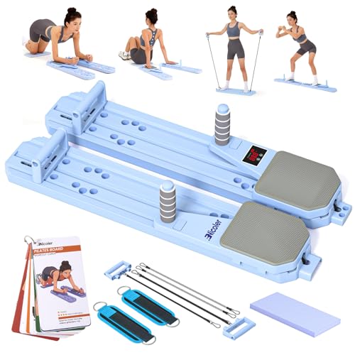 Nicoler Portable Pilates Reformer Set- Pilates Board 8-in-1 Multi-Functional Pilates Equipment