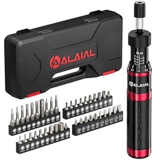 ALAIAL Cacciavite Dinamometrico 1-7 NM, 1/4" Chiave Dinamometrica Regolabile, 41 Pezzi Kit Chiavi Dinamometriche per Riparazione di Bici, Modellism