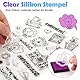 DPKOW 75pcs Schuleinführung Einschulung Klare Stempel, Alles Gute zum Schulanfang Silikon Stempel für DIY Karte Scrapbooking Basteln, 123 ABC Zuckertüten Süssigkeiten Schulkind Stern Herz Stift Buch