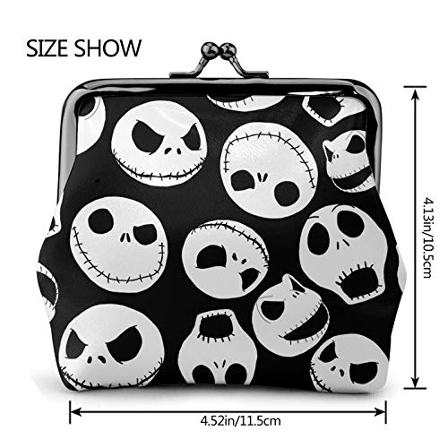 Printed Coin Purse Vintage Pouch Buckle Clutch Bag Kiss-Lock Change Purse Floral Clasp Closure Wallets For Women Girl… (Jack Skellington) #TOP4