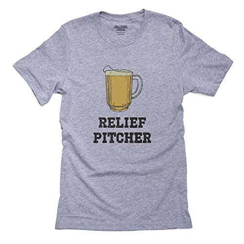 Baseball Relief Pitcher with Beer Alcohol Graphic Design Men's T-Shirt