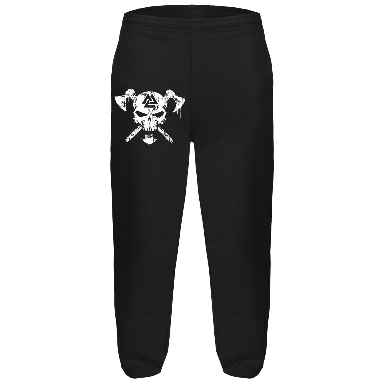 SONS OF ODIN Herren Jogginghose Trainingshose Wikinger Wotan Totenkopf Schädel mit Äxten Skull