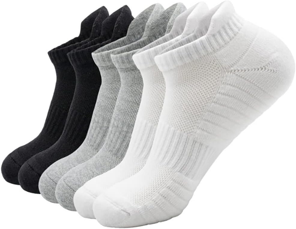 ROCF ROSSINI6 Pairs of Mens Cotton Socks Cushioned Breathable Sports - Athletic Anti Blister Ankle Socks for Ultimate Comfort and Performance