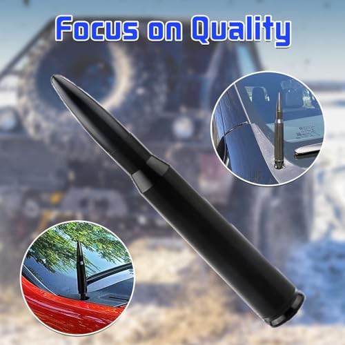 TZAONEN Bullet Antenna Car Vehicle, Mini Car Radio Aerial Mast, Compatible with Toyota Tundra Tacom Chevy Silverado 1500 2500 3500 Ford F150 F250 Dodge RAM 1500 2500 3500 Vehicle Car Antenna