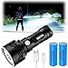 Torcia a LED XLM-P70 - Torcia ad alta potenza da 30000-100000 lumen, 3 modalità Torcia impermeabile super luminosa, Torcia ricaricabile USB, Torcia potente portatile (50W XLM-P70, Doppia Batteria)