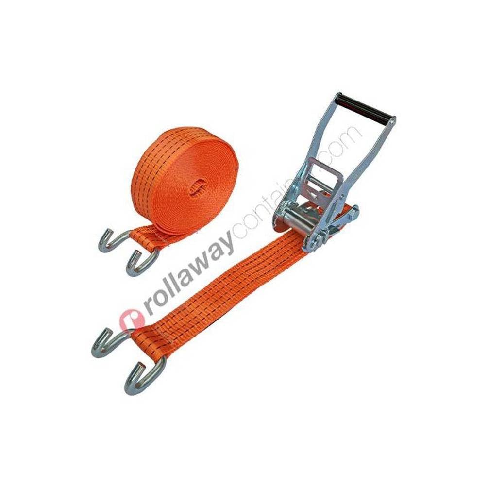 Zurrgurt mit Ratsche, 50 x 12 m – 5T – mit Haken am Ufer – robust und praktisch D-Work