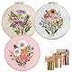 UPUPGO Stickset für Anfänger, Stickerei Kits Blumenmuster Pflanzen Erwachsene Sticken Set Kreuzstich Kit 3 Kreuzstichmuster Kreuzstich Set für DIY Kunst, Handwerk