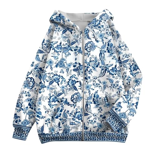 Zip Up Hoodie Women Casual Oversized Sweatshirts - Fall Fashion Fleece Lined Jacket - Thick Warm Coat Winter Clothing