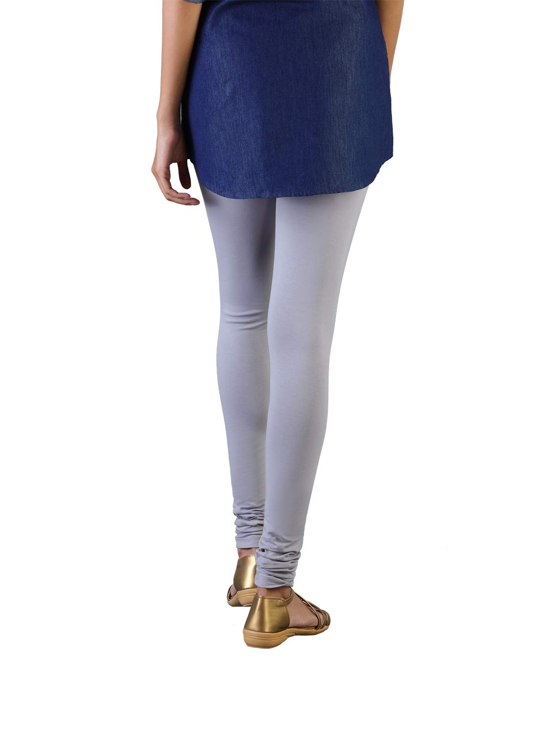 TWIN BIRDS Tailored Cut & Classic Fit Super Stretchable Polar Smoke Grey Coloured Cotton Elastane Fabric Churidar Leggings for Women - (XL) - Image 5 thumbnail